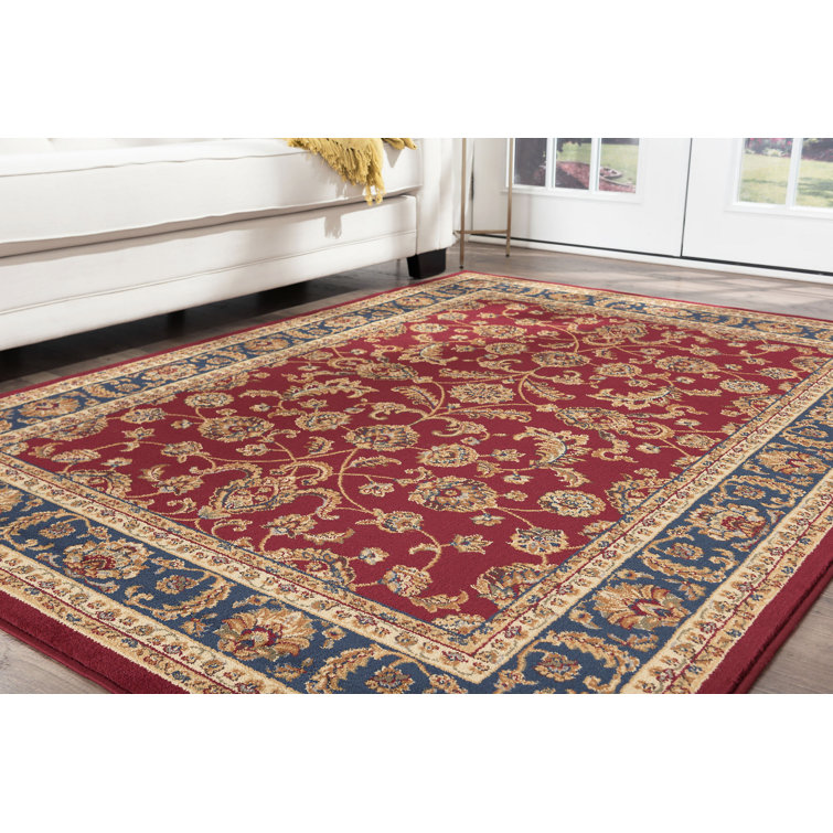 Astoria Grand Clarence Oriental Area Rug in Red/Navy Blue & Reviews